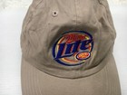 Miller Light Hat Cap Mens Strap Back Beige Logo Baseball Beer Casual Embroidered