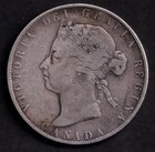Canada 1892 50c Fifty Cent Silver Coin Queen Victoria Vg Very Good  925 Silver