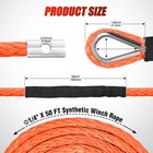 Nilight Winch Rope Synthetic 1 4 Inch X 50 Ft Synthetic Winch Rope 9000 Lbs