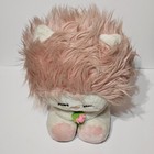 Vintage Dakin Nature Babies Frou Frou 1982 Plush Toy Pink  12 In Holding Rose