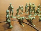 Vintage Lot Of 16 - 2 1 2  1963 Marx Wwii American Us Soldiers Green Army Men