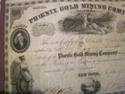 1853 California Gold Rush Stock Certificate Phoenix Gold Mining Co  Certif  30