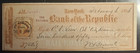 1866 National Bank Of The Republic Bank Draft Check  750 Civil War Era Stamped