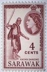 Travelstamps  1955 Sarawak Stamps sg 190  4 Cent - Kayan Dancing Mint Mogh