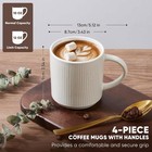E-far Coffee Mugs Set Of 4 12 Oz Stoneware Coffee Cups Handle For Latte Tea