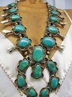 Navajo Gem Grade Green Kingman Turquoise Squash Blossom Necklace 10oztw   Ring