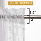White Sheer Curtains 54 Inches Long 2 Panels Set For Living Room Light Filtering