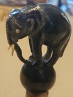 Hand Carved Elephant Balancing On Ball Figurine Sculpture Hand Made  Very Unique