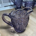 Vintage Viking Purple Amethyst Glass Pitcher  Creamer   Sugar  Pinwheel Pattern