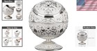Portable Silver Zinc Ashtray With Lid - Vintage Globe For Indoor   Outdoor
