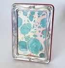 Vintage Sterling Silver Scroll Repouss   Picture Frame  Velvet Back 3x5 Photo