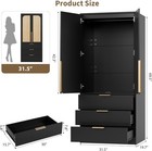 Armoire Wardrobe Cabinet Closet Wooden Wardrobe Cabinet W  3 Drawers 2 Doors Us