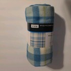 Mainstays Fleece Throw Blanket Bluegreen Plaid 50x60 New Tracking free Shipping 
