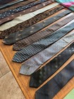Lot 20 Vintage Skinny Ties Silk Wool Rayon 1950s 1960s Mad Men Mid Century Vtg
