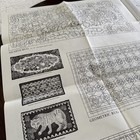  39 Vtg 1963 X13  Hooking Rug   Embroidery Patterns Animals Flowers Birds
