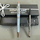 Montblanc Meisterst  ck Light Blue Rollerball Pen Luxury Writing Gift Pouch