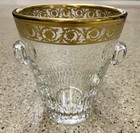 Ice Bucket In Crystal Saint Louis Thistle Gold Perfect Condition Stamped Large