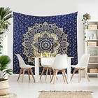  Gold And Blue Ombre Mandala Tapestry  Large Boho Wall Hanging  Hippie Lotus 