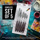 5pc Steel Artist Spatula Palette Knife Set  Apply Oil Acrylic Art Paint Canvas