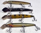 Four Vintage 6  Musky Cisco Kid Lures - All Four Lures Different Color Combo