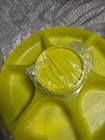 New Tupperware Large Serving Center 6 Slots W  Dip Bowl Yellow clear Free Ship  