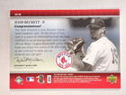 2007 Upper Deck Baseball Josh Beckett Boston Red Sox Game Worn Jersey Card E