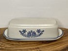 Vintage Pfaltzgraff Covered Butter Dish Yorktowne Stoneware 028 Castle Stamp