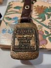 Vintage 1979 Buckler Ltd Jerusalem Israel Brass Leather Keychain Key Ring Judaic