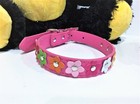 Flower Leather Pet Dog Collar - Soft And Adjustable  Cute Flower Leather Xs-l