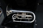 Dynasty M541 Silver Marching Mellophone Key Of F Rough Silver Finish  Good Cond 