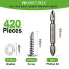 420pcs  8 X 3 4 Self Tapping Screws 410 Stainless Steel Sheet Metal