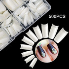500pcs Half Cover False Nails Tips - Acrylic Nail Tips 10 Sizes Lady French S   