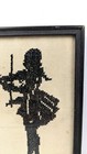 Old Antique Vintage Embroidery Cross Stitch Piece Of Woman Playing Violin Framed