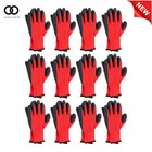 12 Pairs Pack Crinkle Latex Rubber Hand Coated Safety Work Gloves M-size
