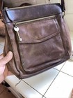 Vintage Fossil Leather Crossbody Shoulder Bag Brown Key Zip Pull 1954 Lined