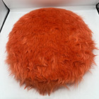 Orange Toilet Seat Lid Cover Faux Fur Standard Size Vtg Retro Shag
