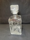 Vintage Made In Italy Glass Decanter Cut Crystal Style Whiskey Liquor Bottle
