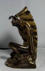 Vintage Holland Mold Metallic Paint Ceramic Native American Indian Figurine8 75 