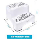 White 2-tier Step Stool  Kids Bathroom And Bedroom Plastic Step Stool