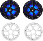 Rkl65mbw  2  6 5  700w Marine Boat Speakers  4 Ohm  Led Lights  Black white G   