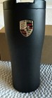 Porsche Travel Mug Black Matte Official Crest Thermal Coffee 15 Oz New With Box