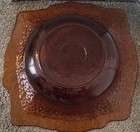 Large Vtg Mcm Fruit Decor Glass Bowl Slumped Amber Mid-century Modern Pebbled Ja
