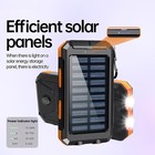 10000mah Solar Power Bank Portable Charger With Dual Flashlight For Cell Phones
