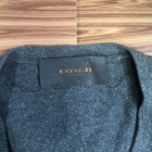 Coach Leather Elbow Patch Old Money Grey Button Cardigan Men   s Sweater Large