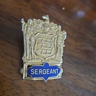 Vintage Police Department Cap Badge  Sergeant Metal Patina Enamel New Jersey