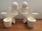 Lefton Angel Candle Holders Gorgeous Vintage 1980s W Orginal Tags Rare Htf