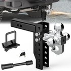 Adjustable Trailer Hitch Ball Mount With Hook  Tri-ball  1-7 8  X 2  X 2 