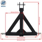 Black 3 Point 2   Trailer Receiver Hitch Tow Drawbar Category 1 Tractor Adapter
