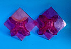 Vintage 1970s Red Acrylic Handkerchief Taper Candle Holders - Set Of 2 A