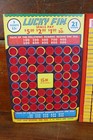 Vintage 1940s Lucky Fin 5   Punch Board Gambling Pull Tabs Nos Trade Stimulator